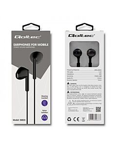 Qoltec In-ear headphones with microphone Black