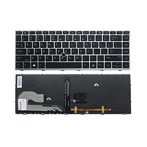 Laptop keyboard HP Elitebook 745 840 846 G5 G6 pointer silver backlit