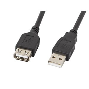 Lanberg Extension cable USB 2.0 AM-AF black 1.8M