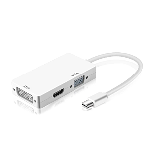 Adapter HUB  3 in 1 mini DisplayPort / Thunderbolt to HDMI + VGA + DVI 22 cm 